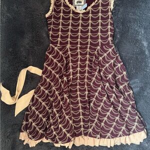 Effie's Heart Burgundy and Beige Dress